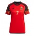 Günstige Belgien Kevin De Bruyne #7 Heim Fussballtrikot Damen WM 2022 Kurzarm